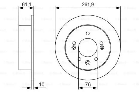 Диск гальмівний HYUNDAI SONATA, BOSCH (0986479R09)