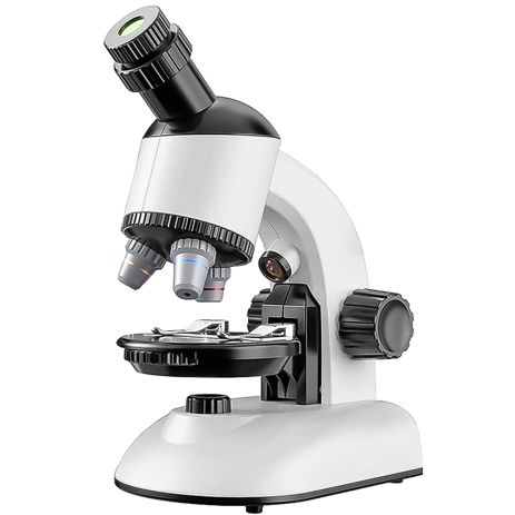 Качественный детский микроскоп для ребенка OEM 1100A-1 с увеличением до 640х, Белый