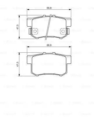 Комплект тормозных колодок, дисковый тормоз FIAT SEDICI, HONDA CR-V, BOSCH (0986494358)