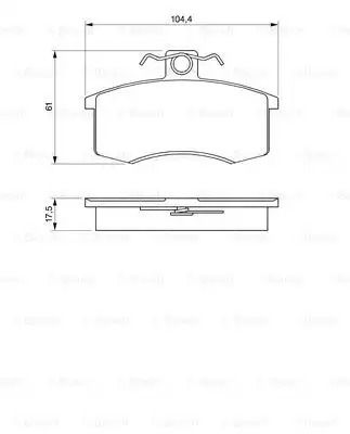 Комплект тормозных колодок, дисковый тормоз ZAZ TAVRIA, LADA SAMARA, BOSCH (0986491700)