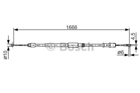 Трос ручного гальма MERCEDES-BENZ SPRINTER, VW CRAFTER, BOSCH (1987482032)