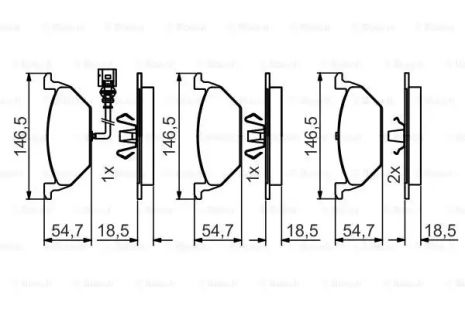 Комплект гальмівних колодок, дискове гальмо SEAT ALTEA, SKODA YETI, BOSCH (0986495213)