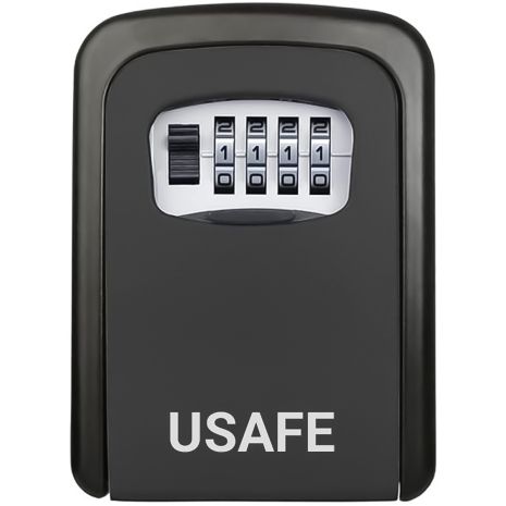 Антивандальний зовнішній сейф для ключів uSafe KS-04, з кодовим замком, настінний, Чорний