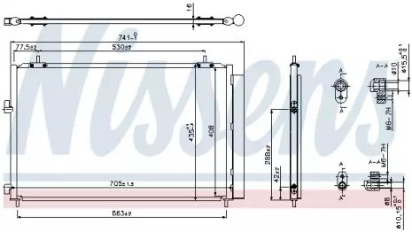 Радиатор, конденсор кондиционера TOYOTA RAV, NISSENS (940349)