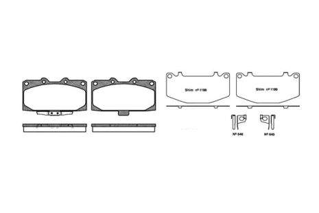 Комплект тормозных колодок, дисковый тормоз SUBARU IMPREZA, REMSA (059912)