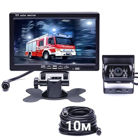 Камера заднего вида с монитором Podofo F0505, парковочный комплекс для грузовых авто, кабель 10м