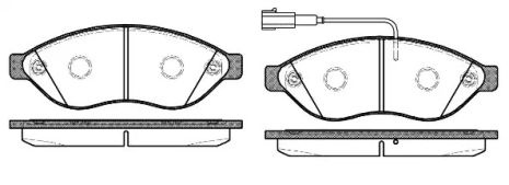 Комплект гальмівних колодок, дискове гальмо TOYOTA AURIS, FIAT DUCATO, REMSA (123712)