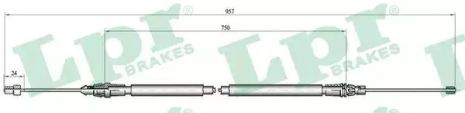 Трос ручного тормоза CITROËN C4, LPR (C0348B)