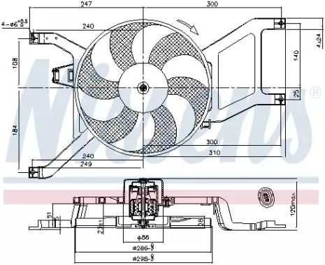 Вентилятор охлаждения двигателя RENAULT LOGAN, DACIA LOGAN, NISSENS (85714)
