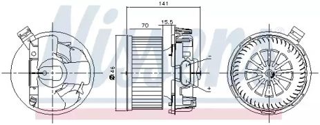 Вентилятор салона NISSAN NV200, NISSAN MICRA/NOTE, NISSENS (87209)