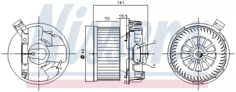 Вентилятор салону NISSAN NV200, NISSAN MICRA/NOTE, NISSENS (87209)