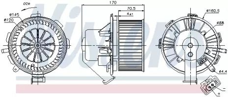 Вентилятор салона MERCEDES-BENZ SPRINTER, VW CRAFTER, NISSENS (87105)