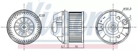 Вентилятор салона FORD FOCUS, NISSENS (87245)