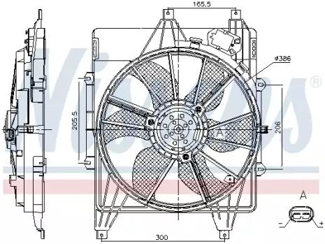 Вентилятор охлаждения двигателя NISSAN KUBISTAR, RENAULT MEGANE, NISSENS (85882)
