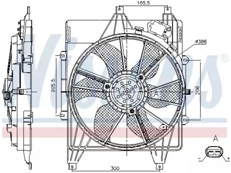 Вентилятор охлаждения двигателя NISSAN KUBISTAR, RENAULT MEGANE, NISSENS (85882)