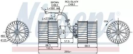 Вентилятор салона FORD ESCORT, NISSENS (87071)