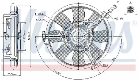 Вентилятор охолодження двигуна VW PASSAT, AUDI A4, NISSENS (85691)