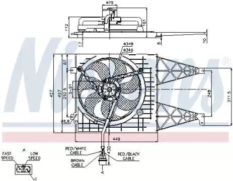 Вентилятор охлаждения двигателя SEAT LEON, VW BORA, NISSENS (85249)