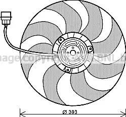 Вентилятор охлаждения двигателя SEAT IBIZA, VW POLO, AVA COOLING (VN7526)