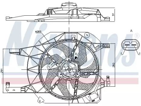 Вентилятор охолодження двигуна NISSAN PRIMASTAR,OPEL VIVARO, NISSENS (85883)