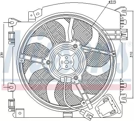 Вентилятор охлаждения двигателя NISSAN NOTE, RENAULT CLIO, NISSENS (85598)