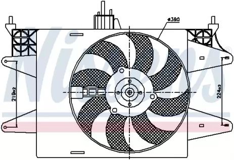 Вентилятор охлаждения двигателя FIAT DOBLO, NISSENS (85572)