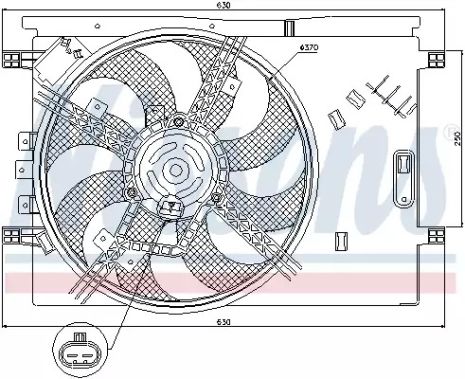 Вентилятор охолодження двигуна FIAT GRANDE, NISSENS (85564)