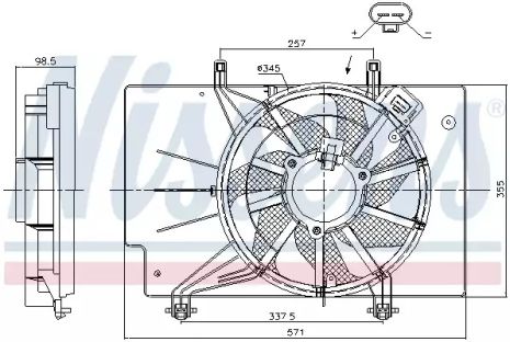 Вентилятор охлаждения двигателя FORD B-MAX, NISSENS (85910)