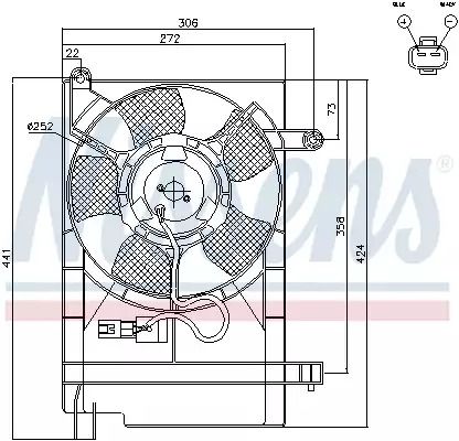 Вентилятор охлаждения двигателя CHEVROLET AVEO 1.5, DAEWOO LANOS, NISSENS (85062)