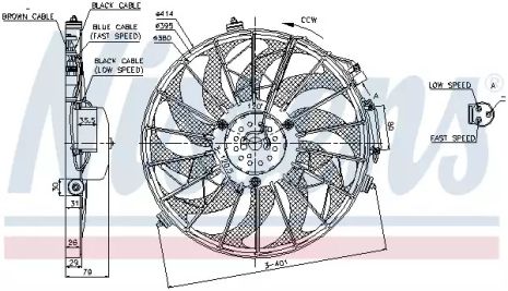 Вентилятор охолодження двигуна BMW 3, NISSENS (85648)