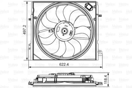 Вентилятор охлаждения двигателя RENAULT KADJAR, NISSAN X-TRAIL, VALEO (698582)