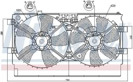 Вентилятор охолодження двигуна MITSUBISHI LANCER, NISSENS (85635)