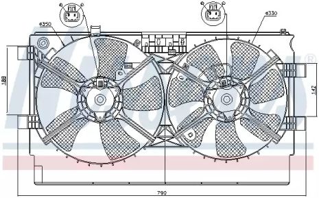 Вентилятор охлаждения двигателя MITSUBISHI LANCER, NISSENS (85635)