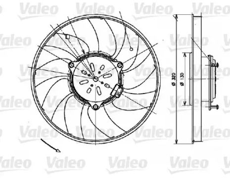 Вентилятор охолодження двигуна MERCEDES-BENZ SPRINTER, VW CRAFTER, VALEO (696082)