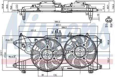 Вентилятор охлаждения двигателя FIAT DOBLO, NISSENS (85130)