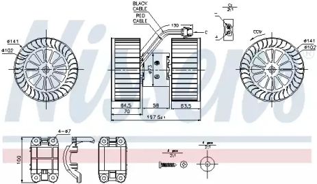 Вентилятор салона ALPINA B3, BMW X3, NISSENS (87115)