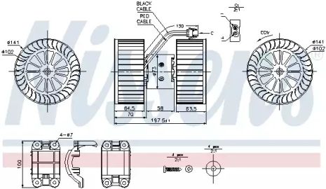 Вентилятор салона ALPINA B3, BMW X3, NISSENS (87115)