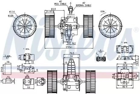 Вентилятор салону BMW 5 E60-E61 (03-), BMW 6, NISSENS (87117)