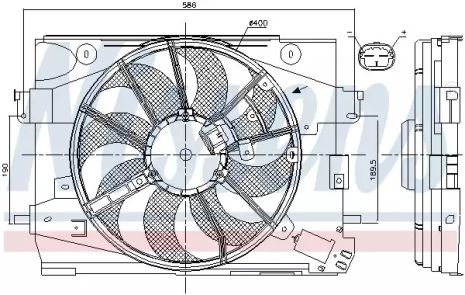 Вентилятор охлаждения двигателя NISSAN MICRA, DACIA DUSTER, NISSENS (85892)