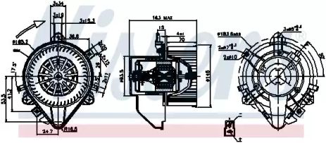 Вентилятор салону FIAT PUNTO, NISSENS (87131)