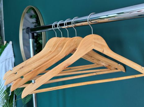 Набор плечиков для одежды деревянных 5 шт 45 см натуральные