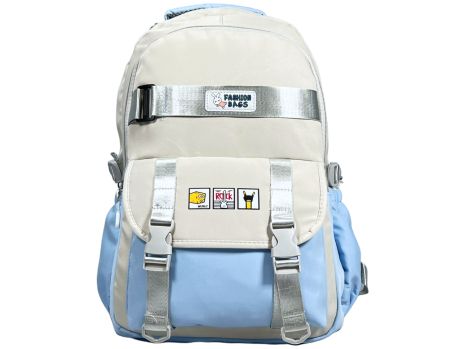 Школьный рюкзак Jack Lu на три отделения 8906-1 белый с голубым.