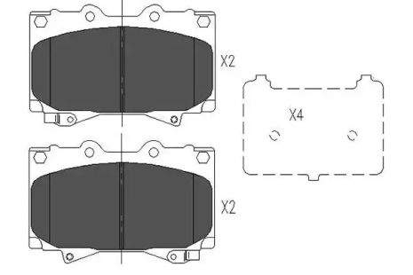 Комплект тормозных колодок, дисковый тормоз LEXUS LX, TOYOTA LAND CRUISER, KAVO PARTS (KBP9049)