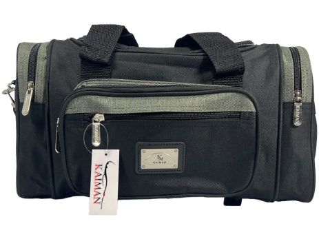 Дорожня сумка Kaiman 40 см на п'ять відділеннь KM4001-1 чорна з зеленим