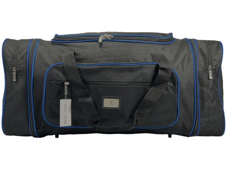Дорожня сумка Kaiman 70-80 см на п'ять відділень KM7080-3 чорна з синім