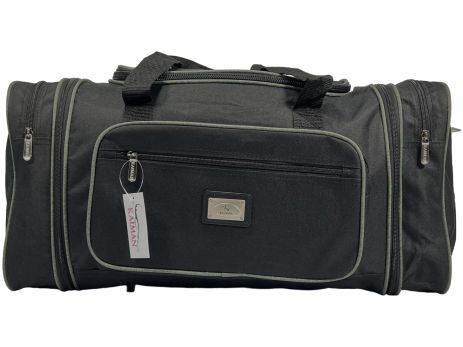 Дорожня сумка Kaiman з розширеням 60-70 см KM6070-1 чорна з сірим