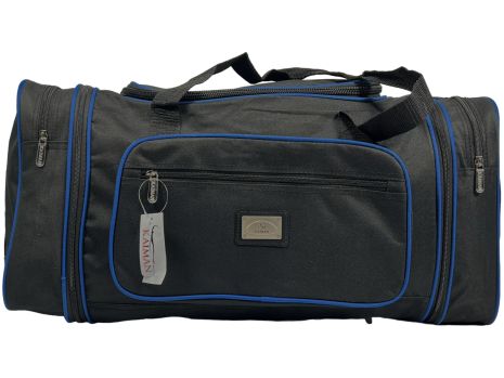Дорожня сумка Kaiman з розширенням 60-70 см KM6070-2 чорна із синім