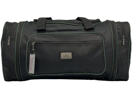 Дорожня сумка Kaiman з розширенням 60-70 см KM6070-3 чорна з зеленим