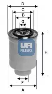 Фильтр топливный PEUGEOT 4008, CITROËN C4, UFI (2446500)