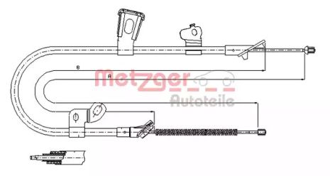 Трос ручного гальма TOYOTA YARIS, METZGER (171078)